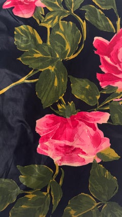 Blumarine Primavera/Verano 2001 Falda Midi Estampada Rosa Negra