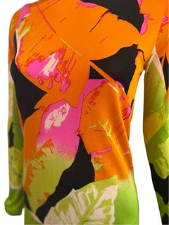 Blumarine Tropical Knit Silk Dress
