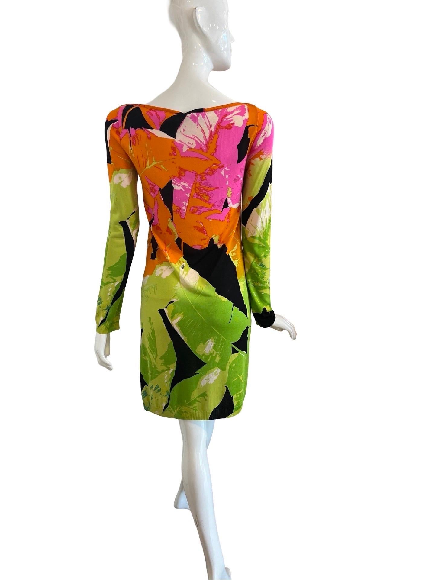 Women's or Men's Blumarine Tropical Knit Silk Dress For Sale