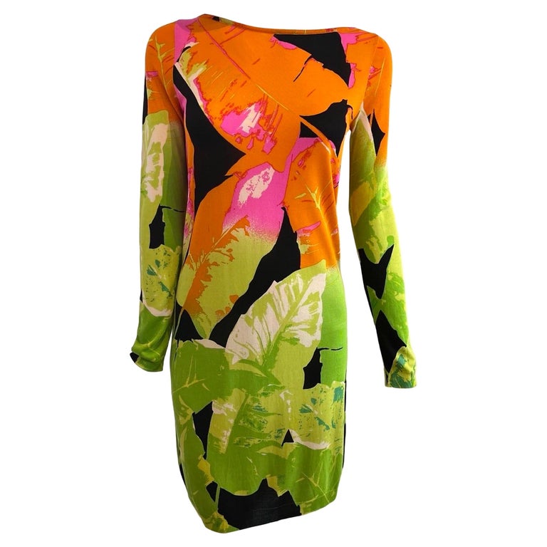 Blumarine Tropical Knit Silk Dress For Sale at 1stDibs