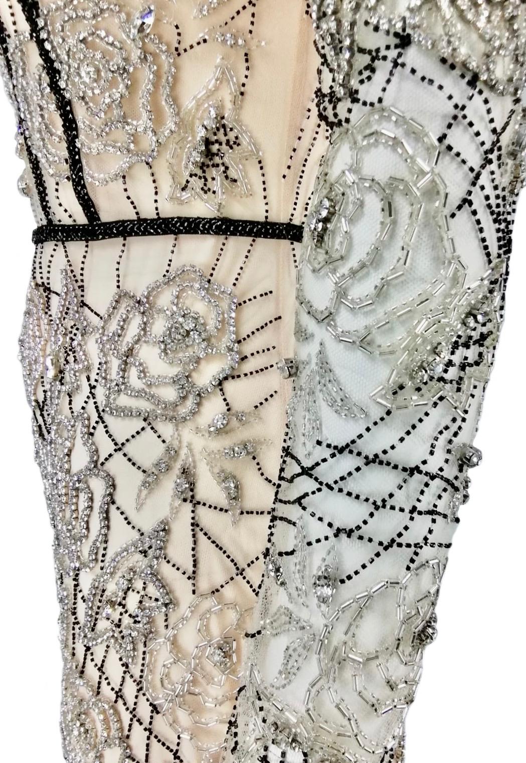 Blumarine tulle dress embroidered with beads and crystals For Sale 6