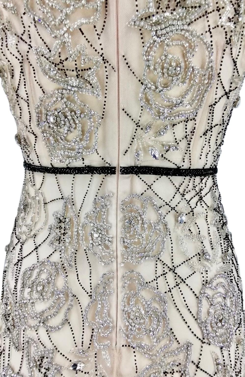 Vestido Blumarine de tul bordado con cuentas y cristales en venta 7