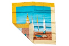 Blumarine Turquoise Sail Silk Scarf