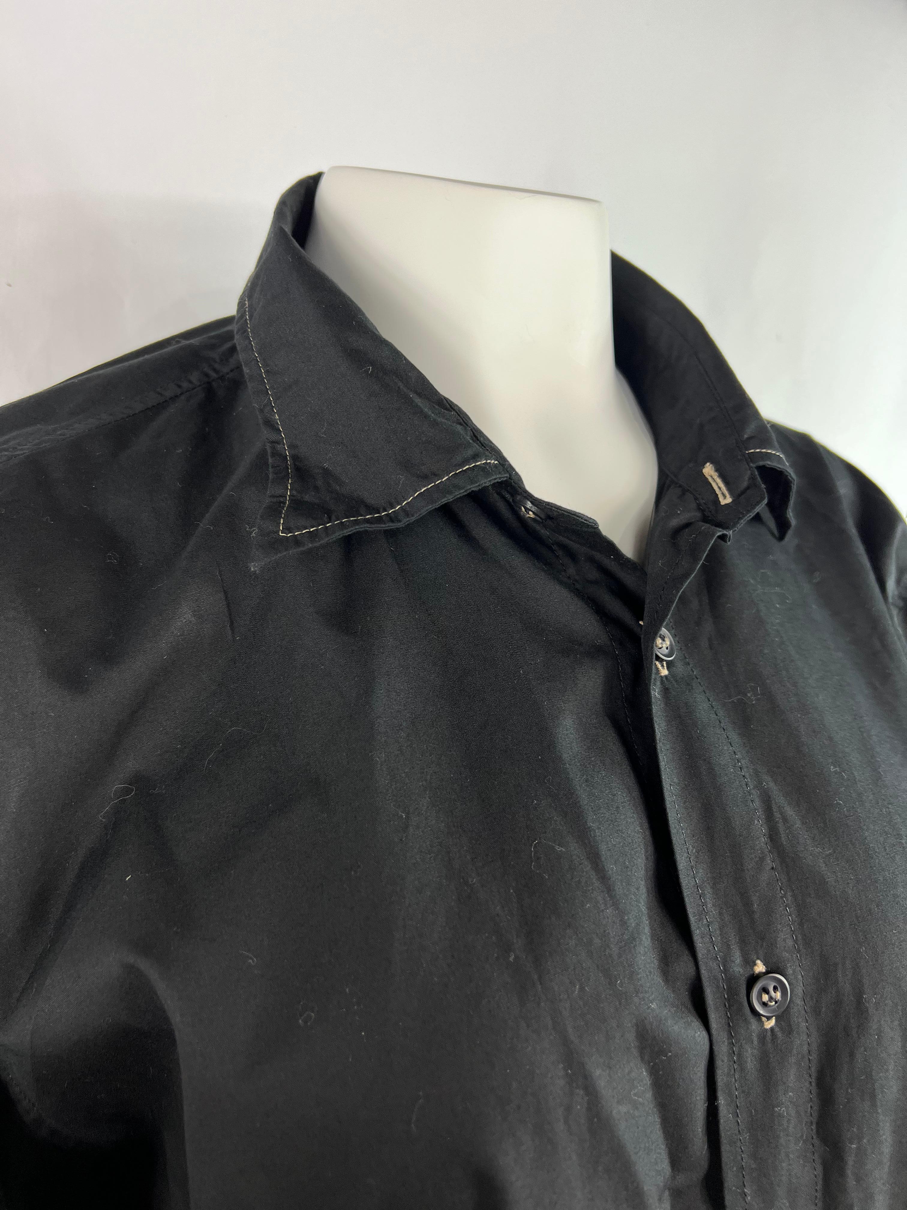 Women's or Men's Blumarine UONO Black Cotton Button Down Shirt, Size XXL For Sale