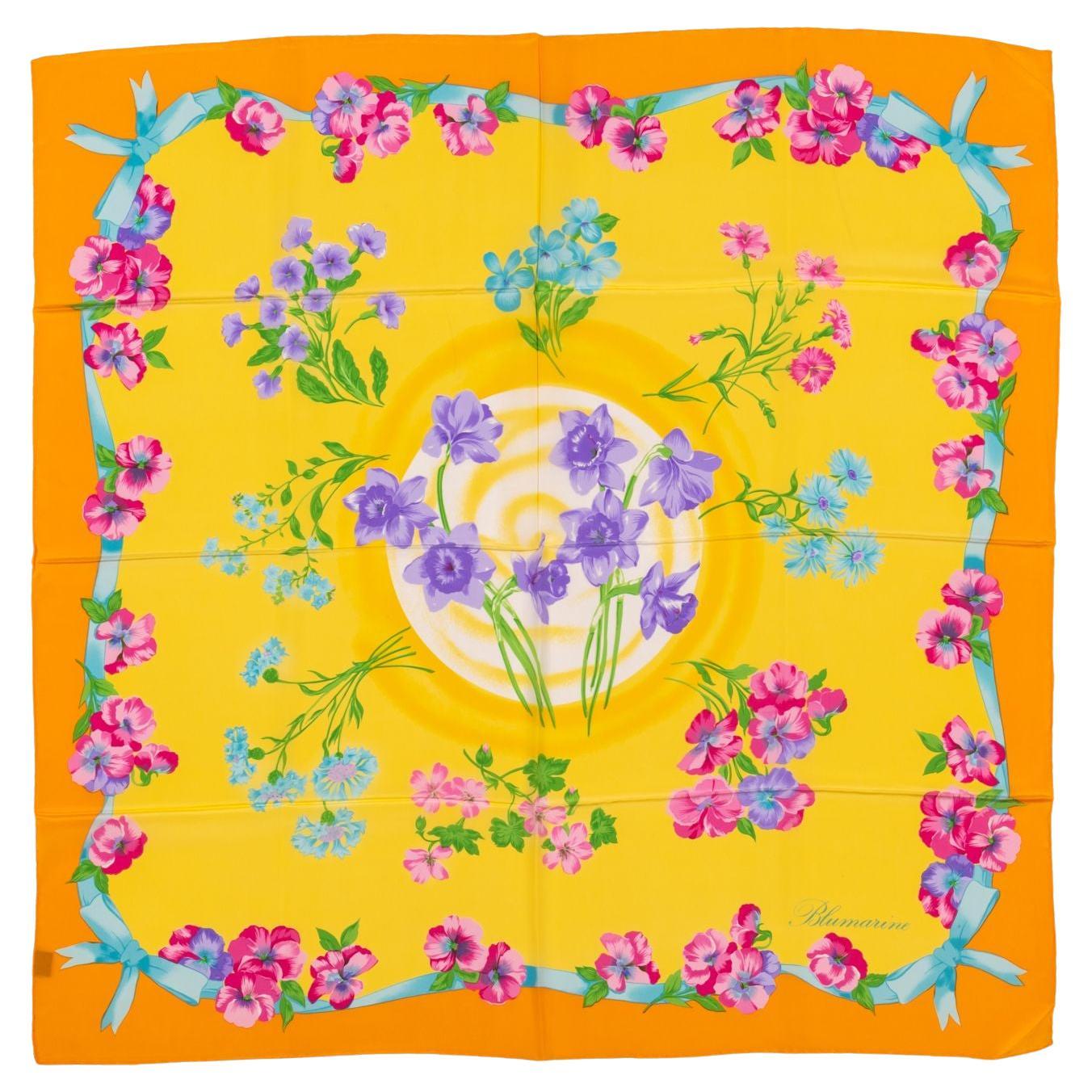 Blumarine Vintage Floral Silk Scarf