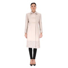 Blumarine Virgin Wool & Alpaca Blend Coat With A Tweed Trim