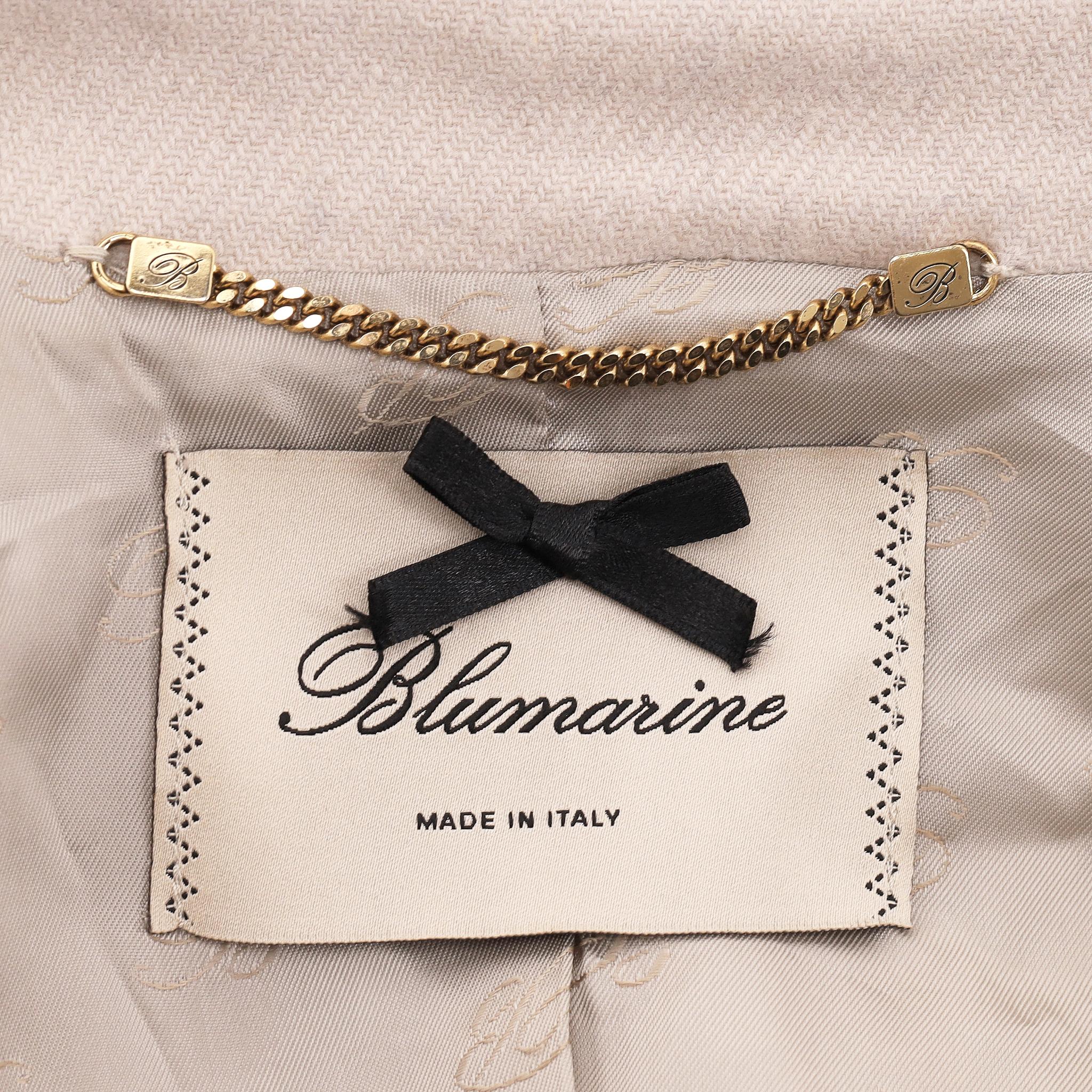 Blumarine Manteau en laine vierge et alpaga avec bordure en tweed en vente 2