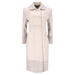 Blumarine Virgin Wool & Alpaca Blend Coat With A Tweed Trim