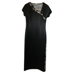 Blumarine - Robe mi-longue en viscose noire