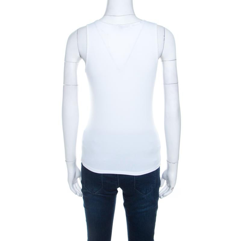 white cotton sleeveless top