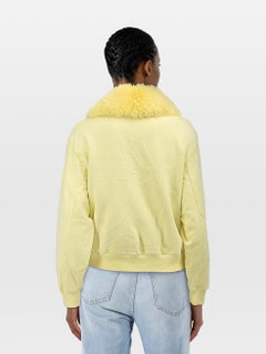 Blumarine Yellow Faux Fur Collar Zip Jacket Size XS