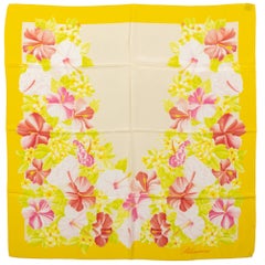 Blumarine Yellow Hibiscus Silk Scarf