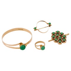 Blume Jewelry Set with Chrysoprase