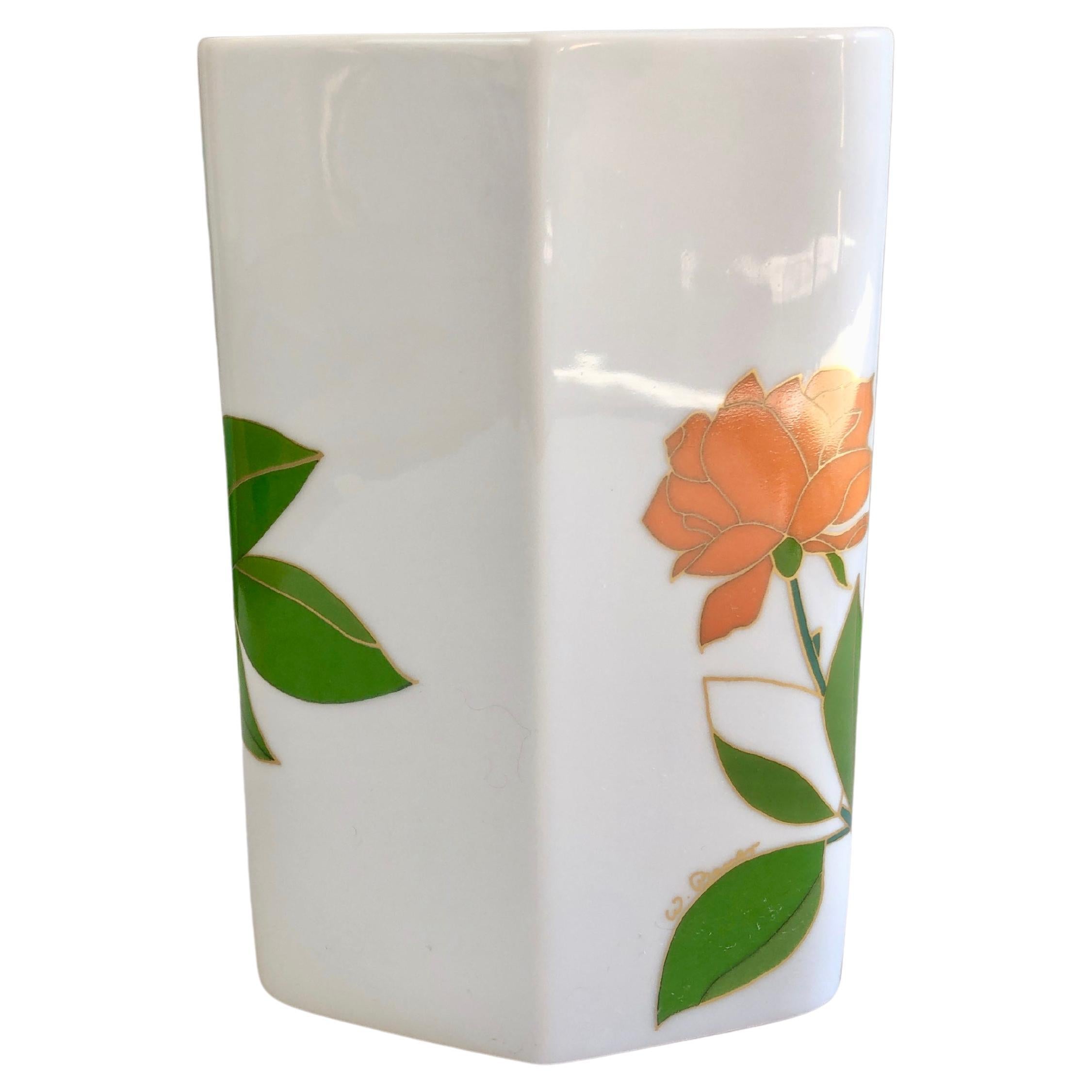 Mid-Century Modern Abstract Floral Vase Rosenthal Studio-Line, by Wolfgang Bauer 1970s, Germany For Sale