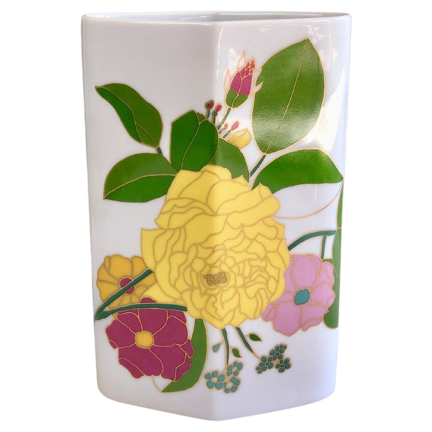 Vase floral abstrait Rosenthal Studio-Line, de Wolfgang Bauer 1970, Allemagne en vente