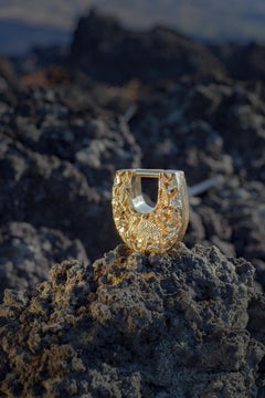 Blumera Simurgh and Hummingbirds Minaudière Carved in Solid Brass