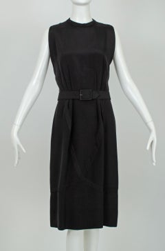 Blums-Vogue Sleeveless Black Silk X Sheath, Couture Quality – M-L, 1950s