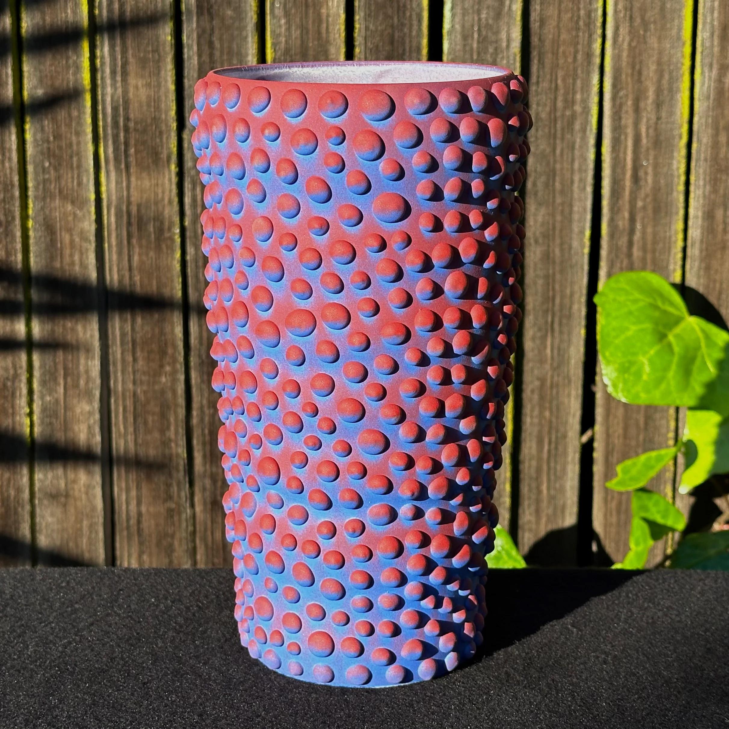 Diese vom Künstler Justin Kiene aus Oakland entworfenen und hergestellten organischen Pflanzgefäße und Vasen sind von den Formen der natürlichen und mikroskopischen Welt inspiriert.

Jedes Stück wird von Hand gedreht und glasiert, was es in Ton,