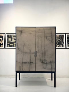 Blurred Lines Armoire by Morgan Clayhall — Hand-Finished Art Doors, Contemporary