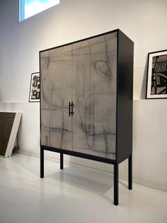 Armario Blurred Lines de Morgan Clayhall - Puertas Art Line acabadas a mano, Contemporáneo