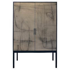 Blurred Lines Armoire by Morgan Clayhall — Hand-Finished Art Doors, Contemporary