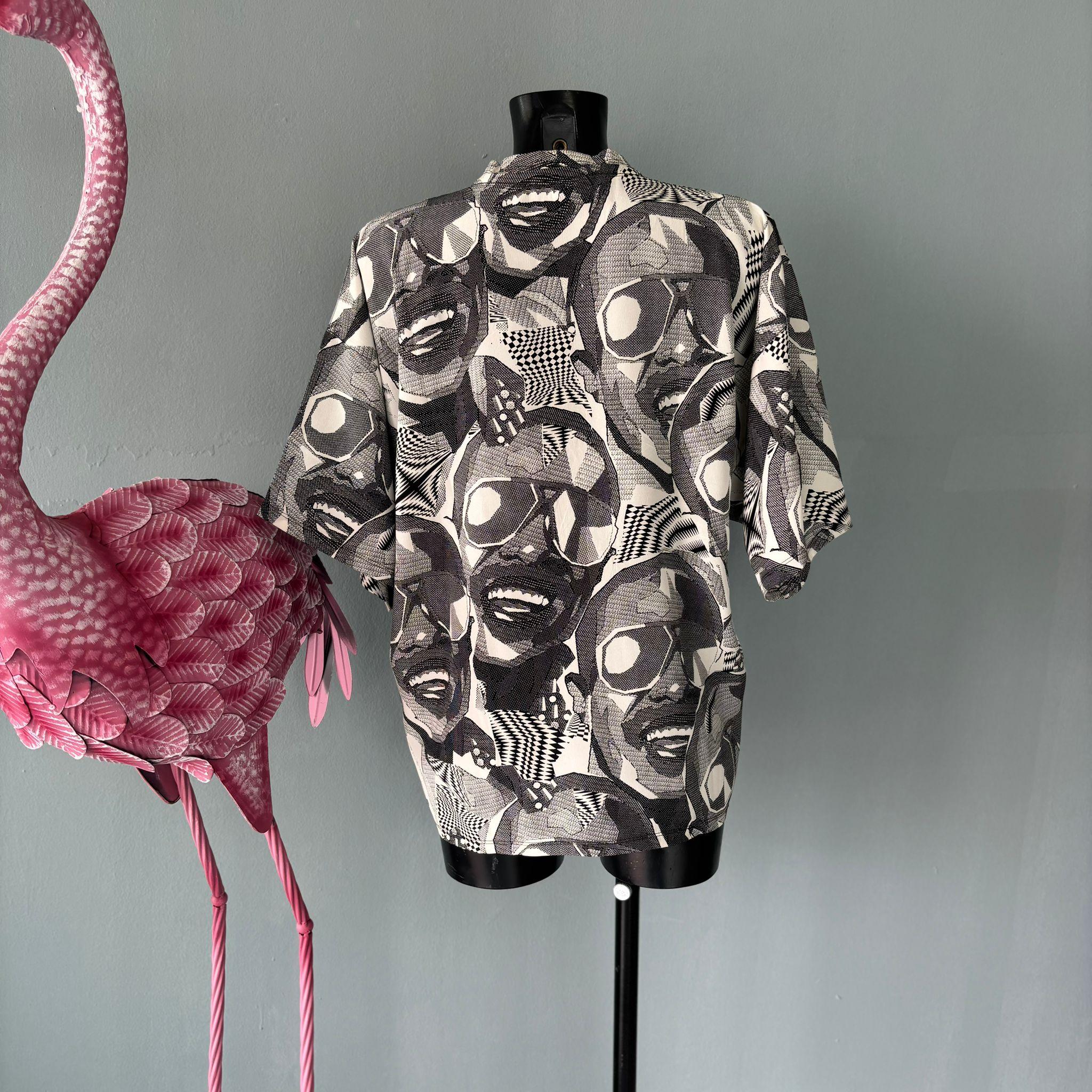 Black Blusa Versace per Genny anni80 pari al nuovo For Sale