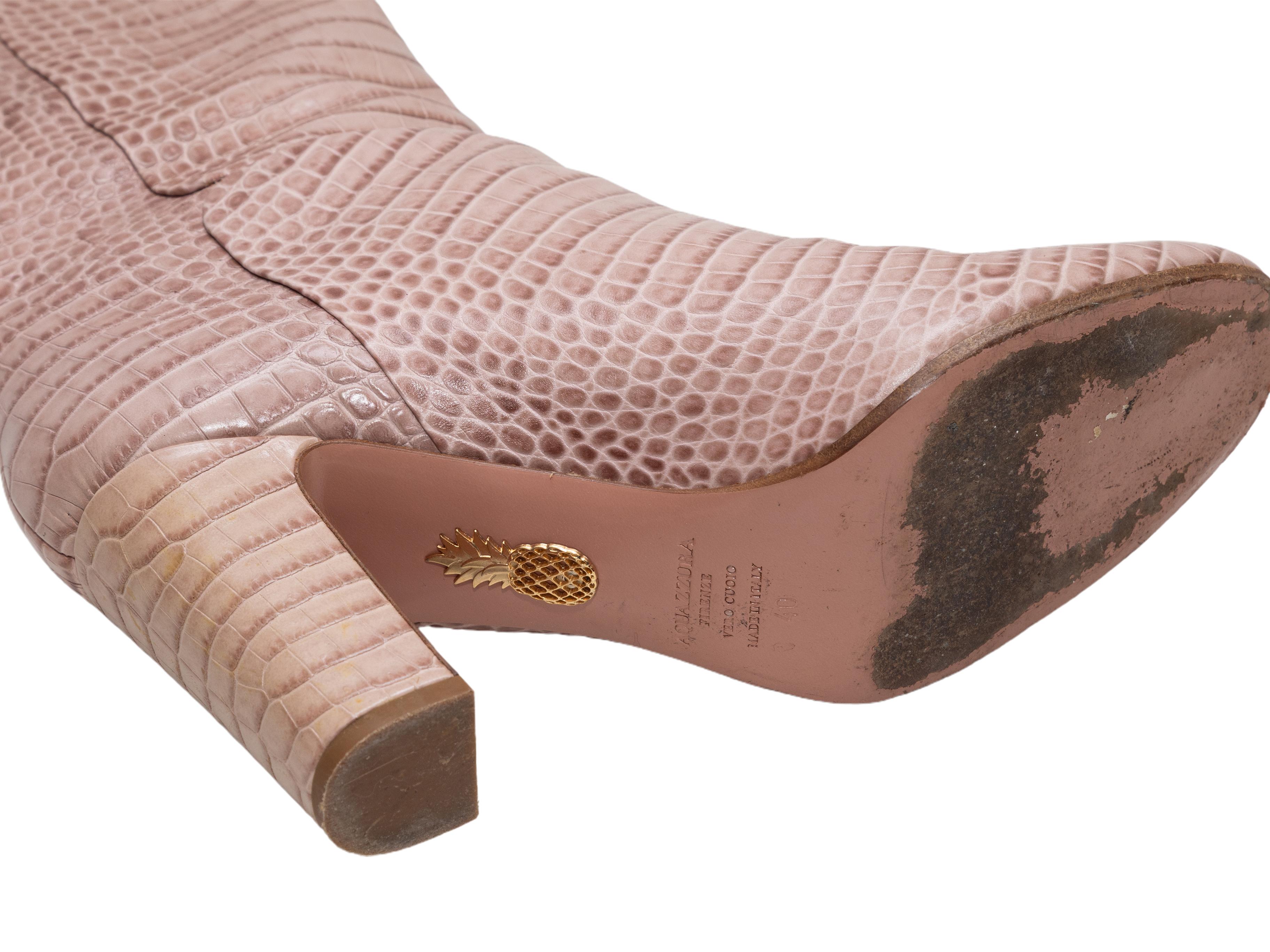 Aquazzura Kniehohe Stiefel mit Kroko-Prägung Größe 40 Damen im Angebot