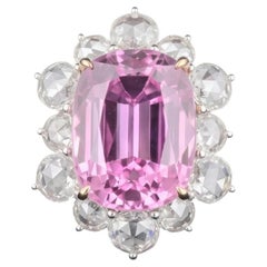 Blush Aurora – Rosecut Halo - Anello di design con kunzite e diamanti con taglio a rosa in oro 18 carati