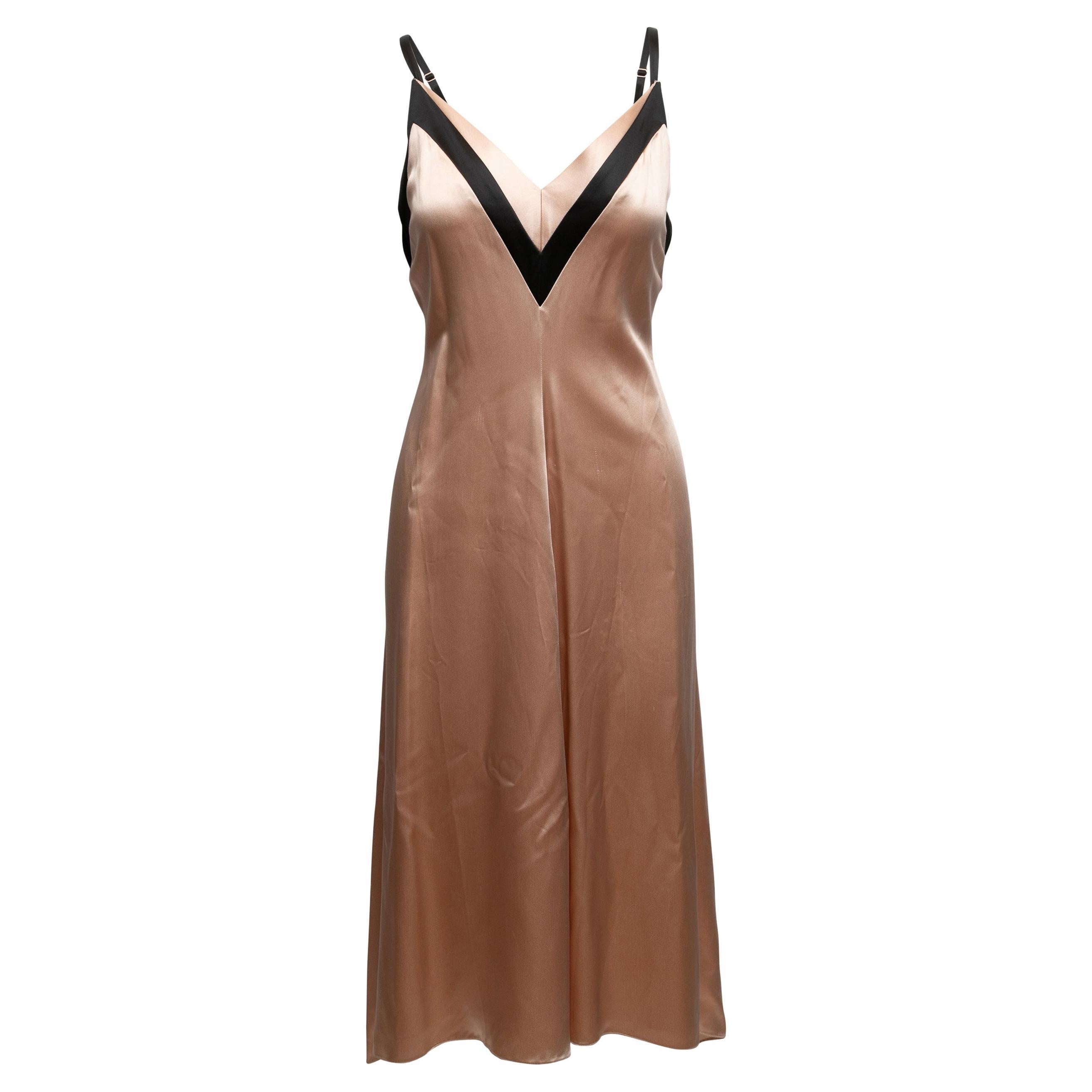 Blush & Black Lanvin Sleeveless Slip Dress Size FR 42 For Sale
