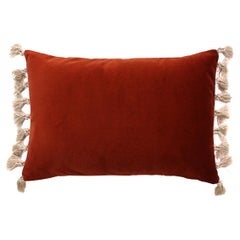 Cuscino decorativo fatto a mano in velluto blu mattone Deluxe