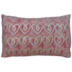 Blush Fortuny Pillow with Hearts