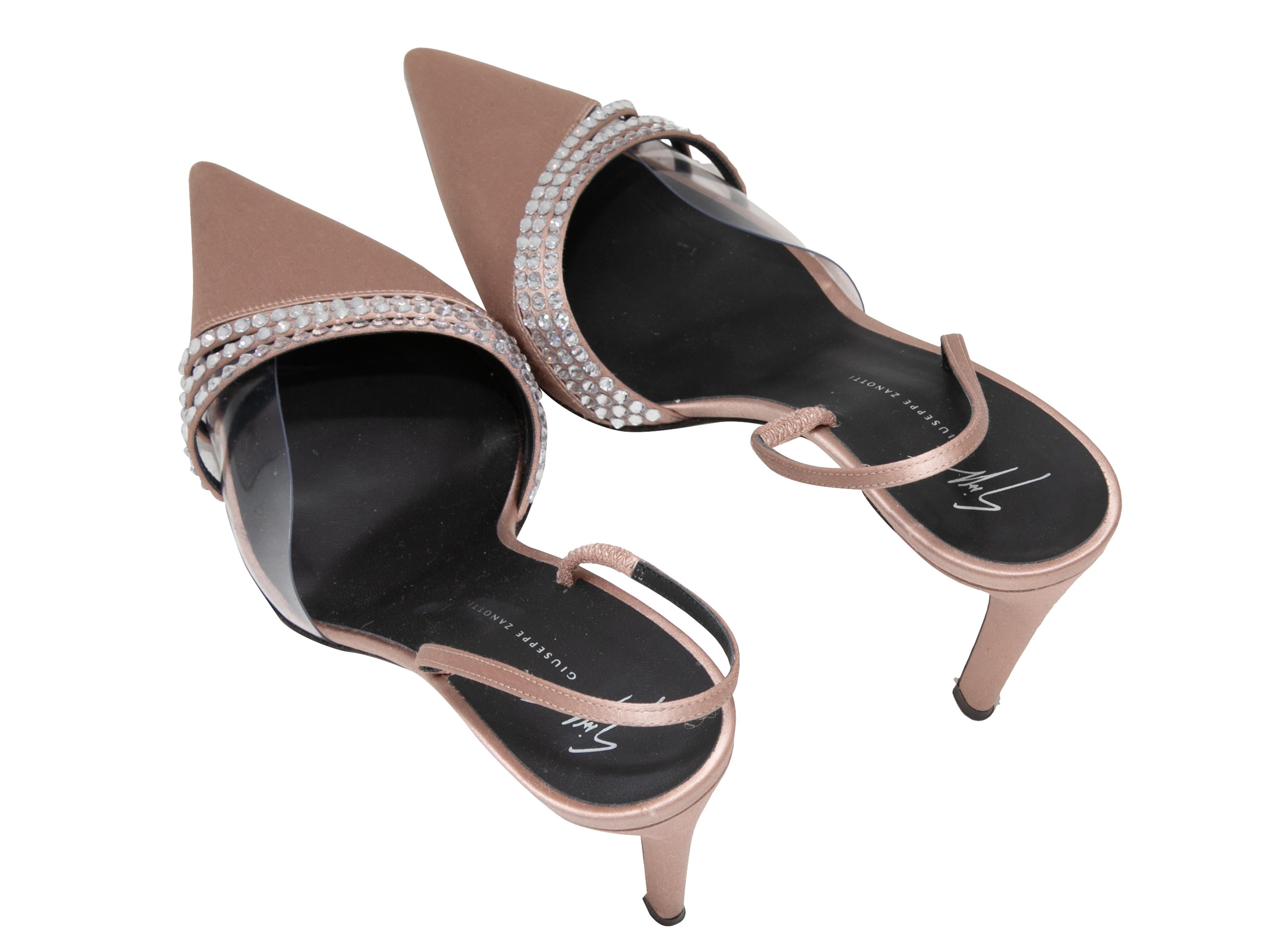 Marron Escarpins à bout pointu en satin Giuseppe Zanotti, taille 41 en vente
