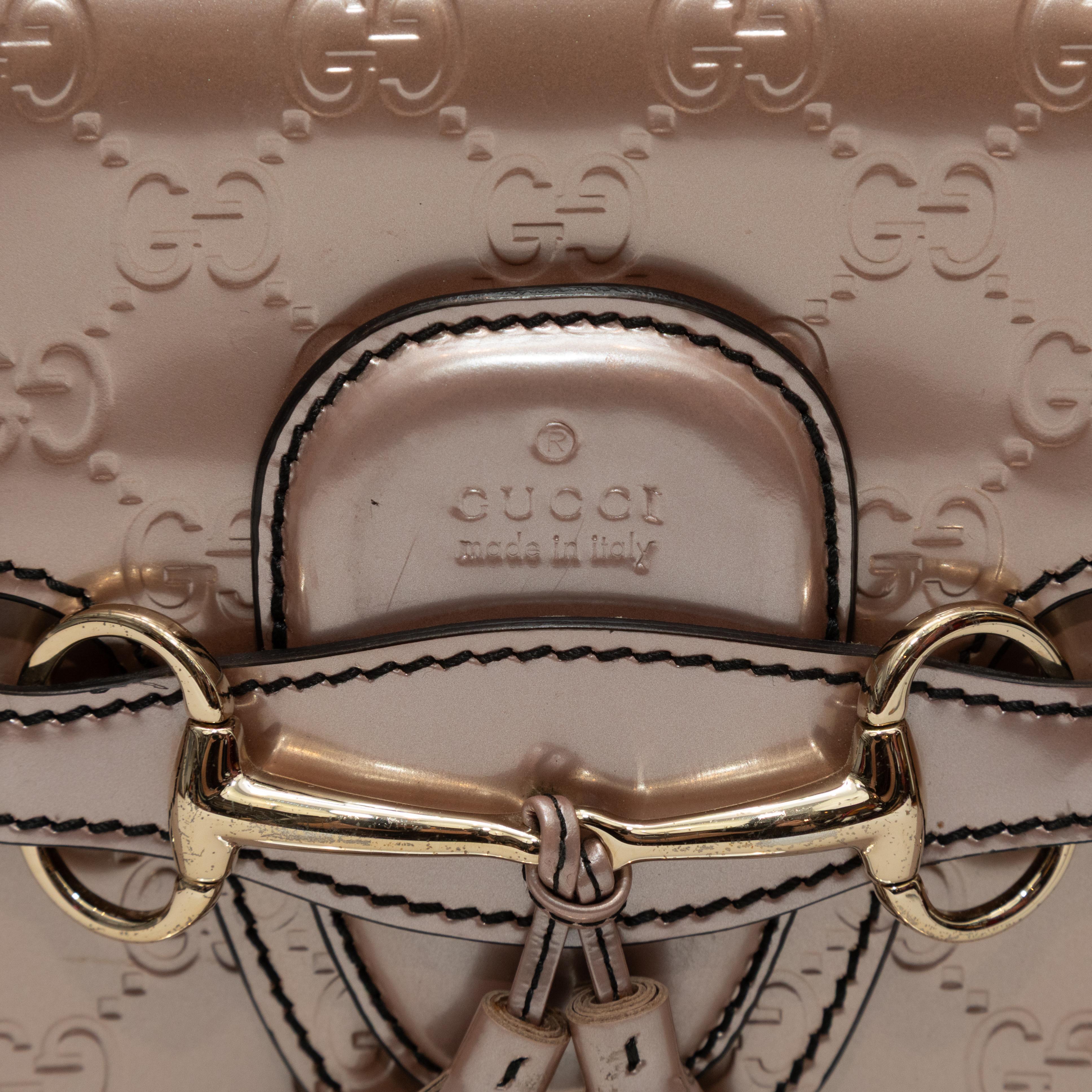 Blush Gucci Metallic Guccissima Emily Handbag 2