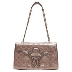 Blush Gucci Metallic Guccissima Emily Handbag