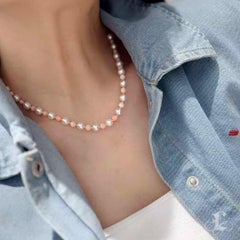 Blush Harmony - Collana e bracciale di perle Akoya e corallo