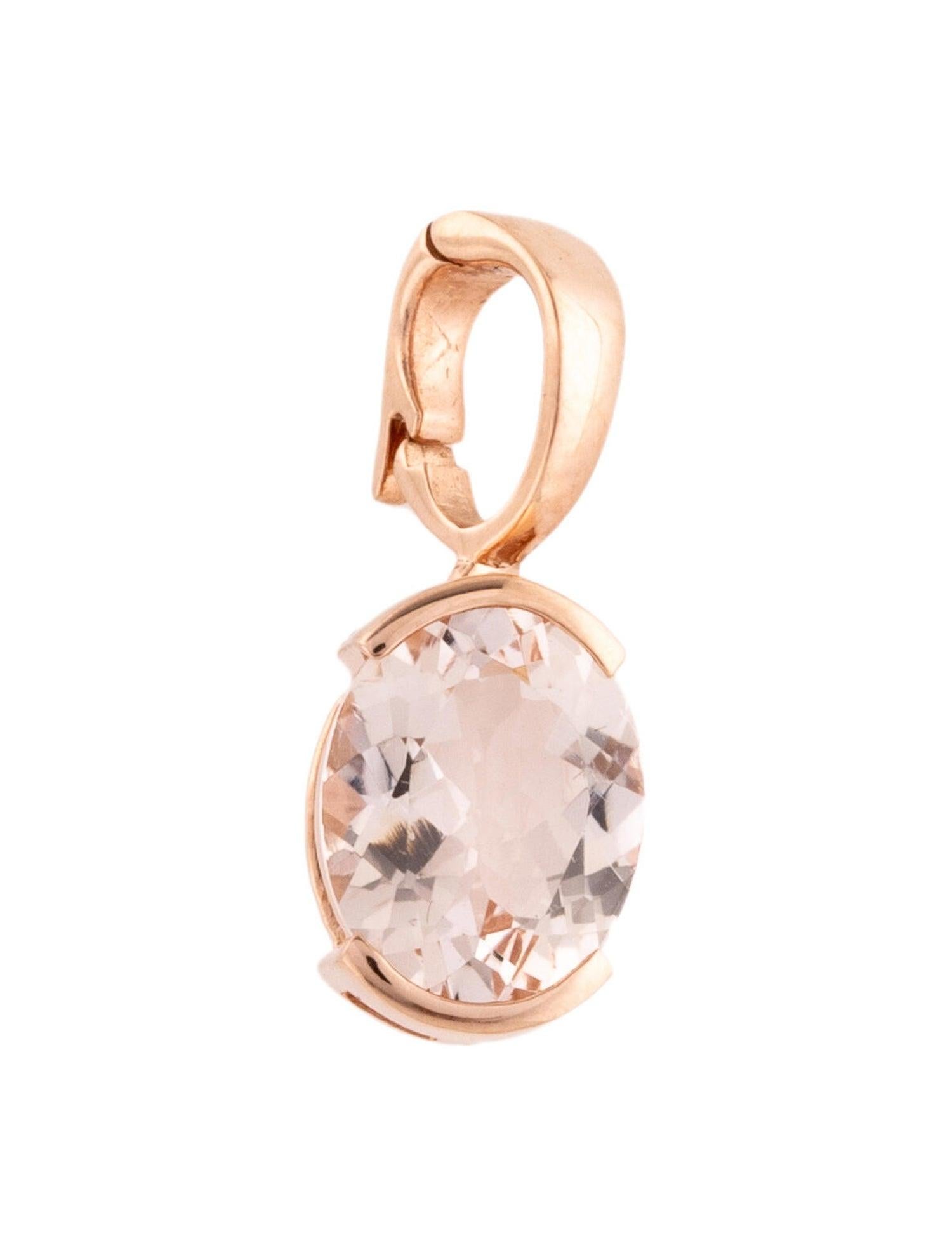Luxury 14K 2.50ctw Morganite Pendant - Exquisite Gemstone Statement in Rose Gold In New Condition For Sale In Holtsville, NY