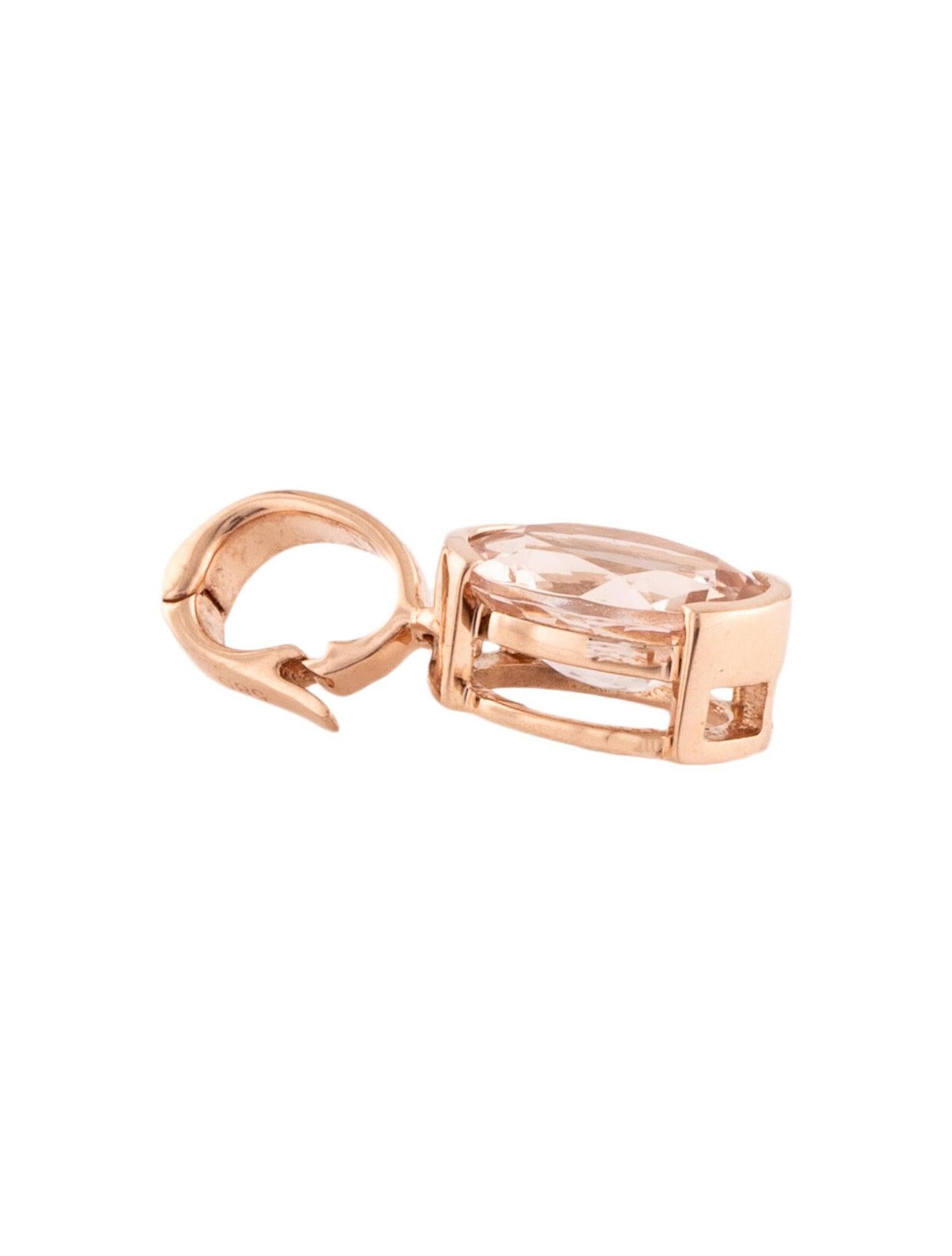 Women's Luxury 14K 2.50ctw Morganite Pendant - Exquisite Gemstone Statement in Rose Gold For Sale