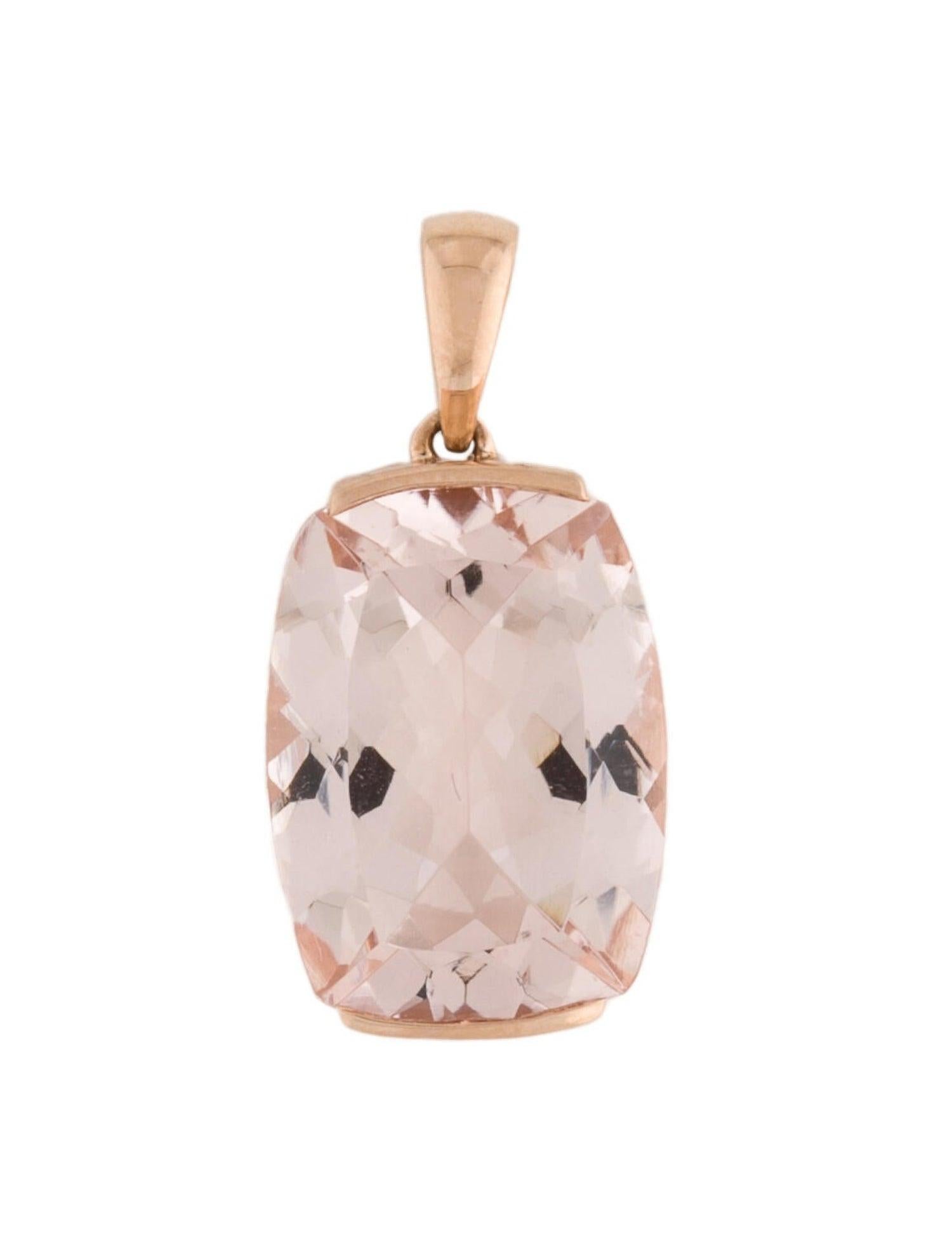 14K 8.86ct Morganite Pendant - Elegant & Timeless Gemstone Statement Piece In New Condition For Sale In Holtsville, NY