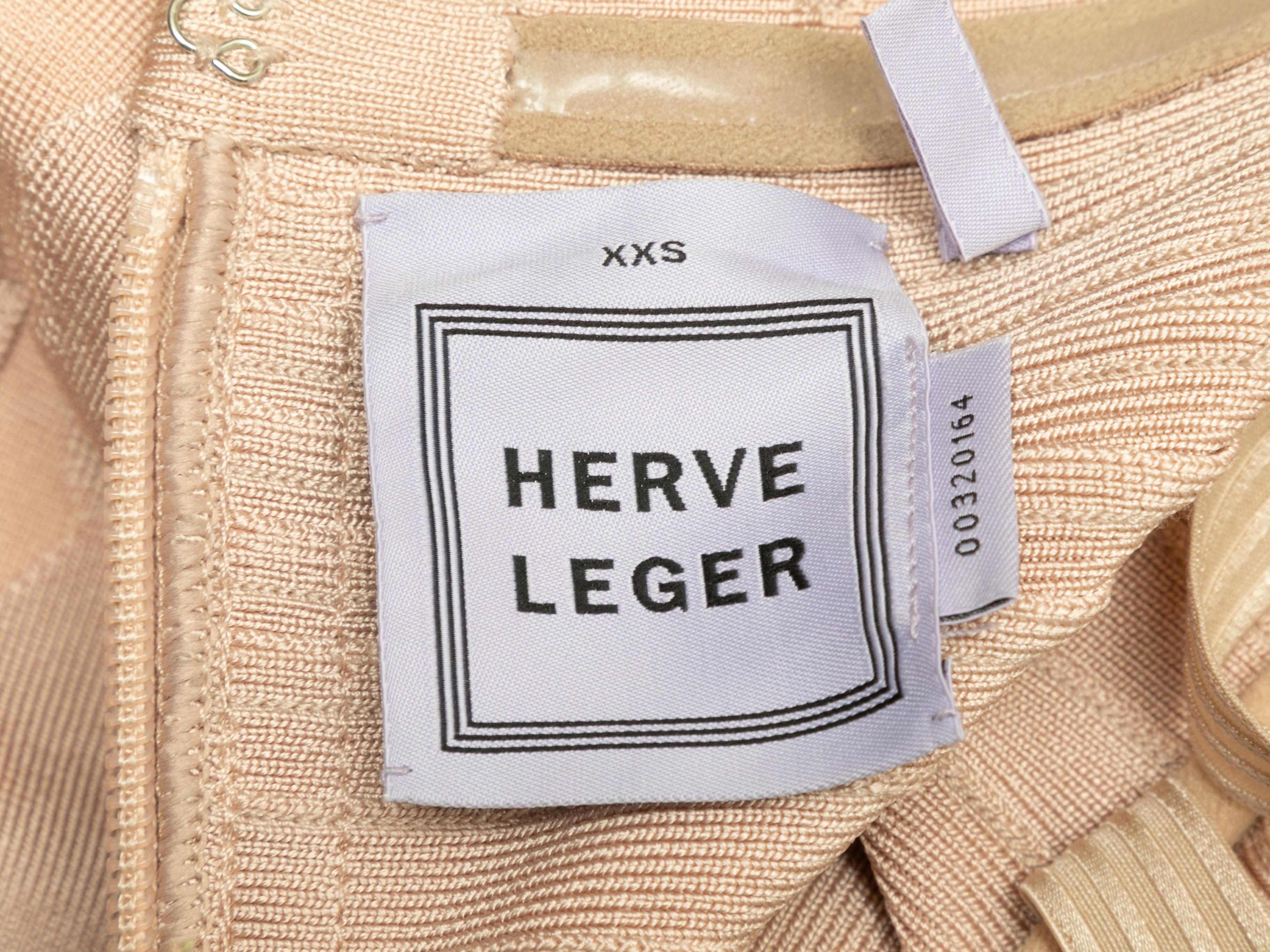 Beige Blush Herve Leger Vestito svasato senza spalline taglia US XXS