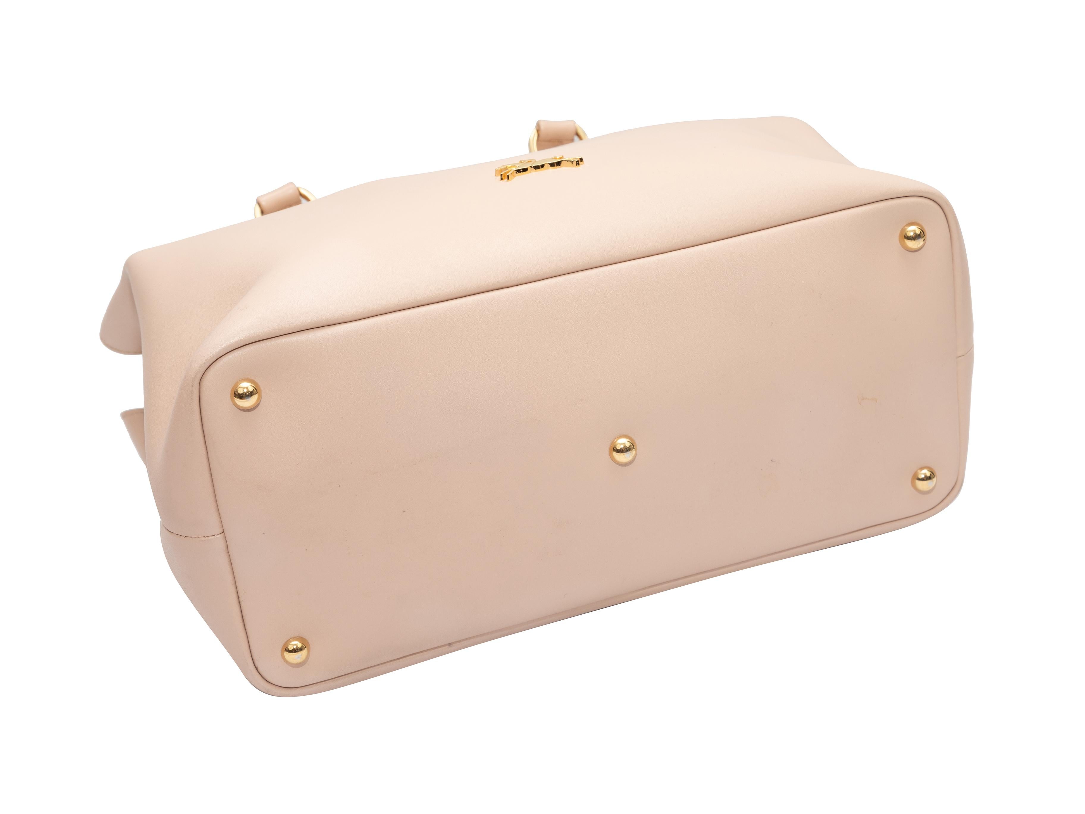 Blush Longchamp Leather Shoulder Bag In Good Condition In New York, NY
