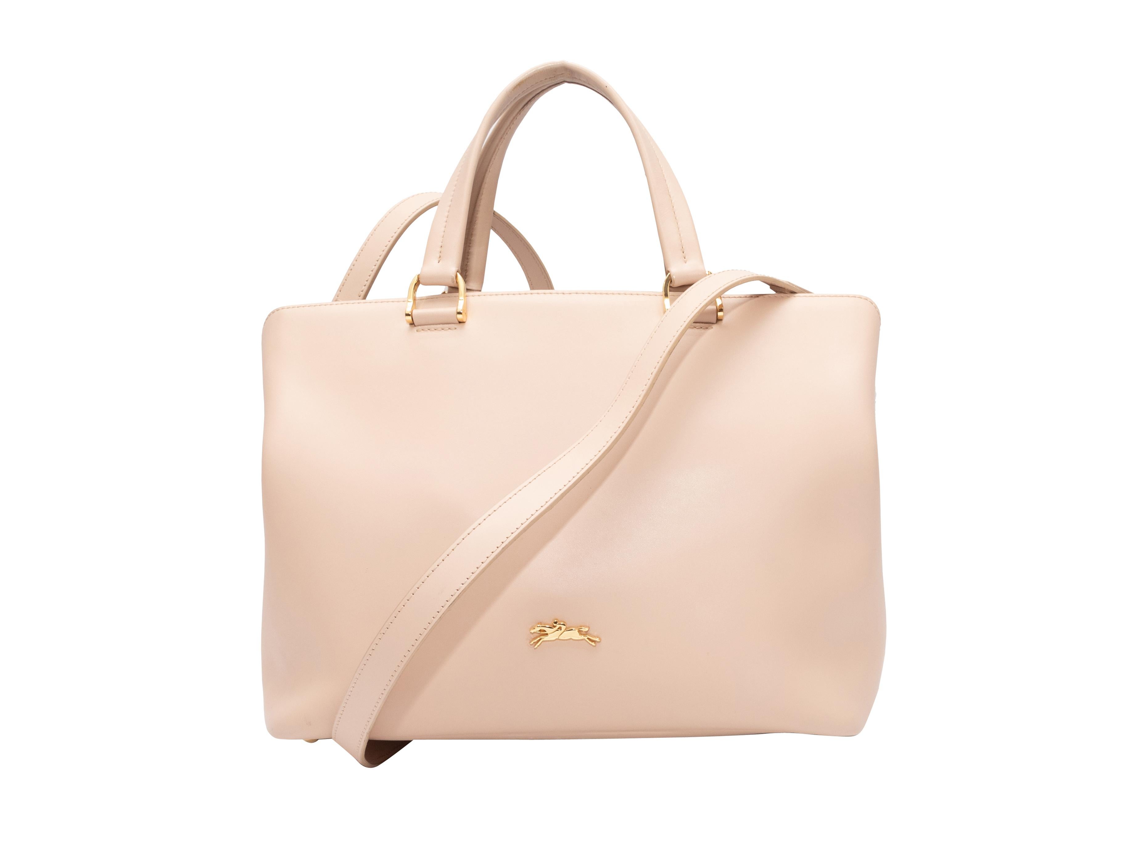 Women's Blush Longchamp Leather Shoulder Bag