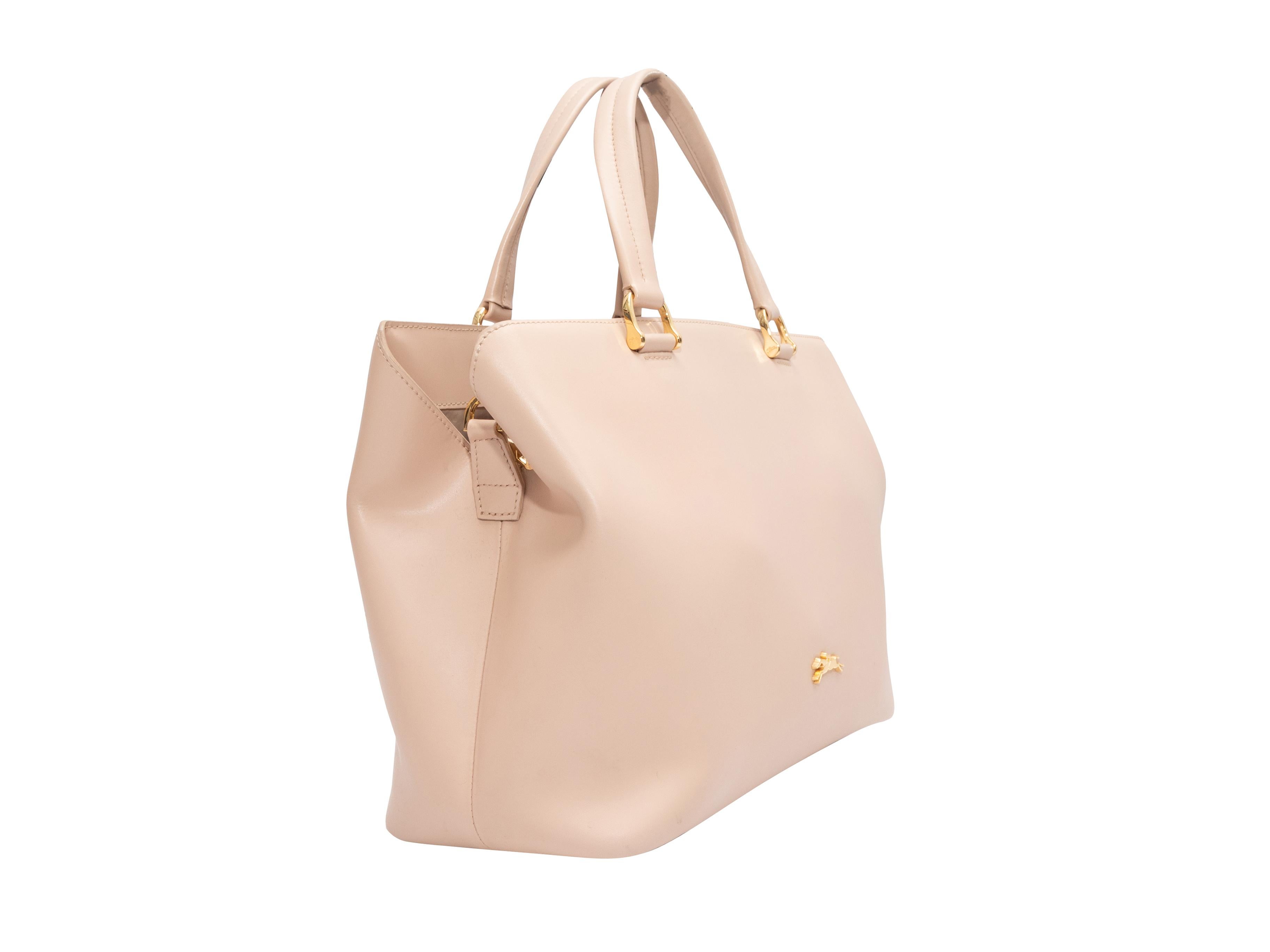 Blush Longchamp Leather Shoulder Bag 1