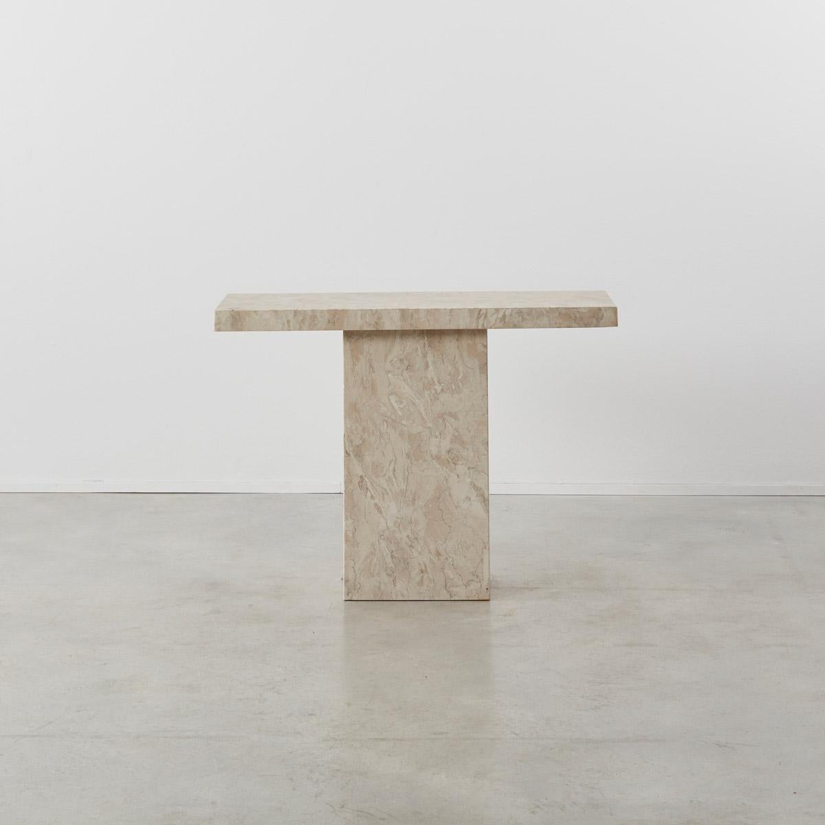 Italian Blush Marble Console Table, Italy, 1970s