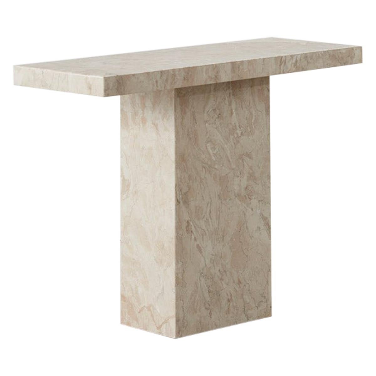 Blush Marble Console Table, Italy, 1970s