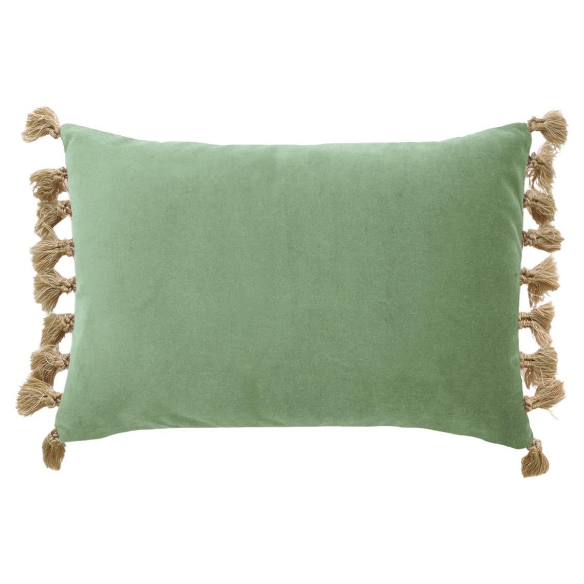Oreiller décoratif de luxe en velours Blush Mint fait à la main