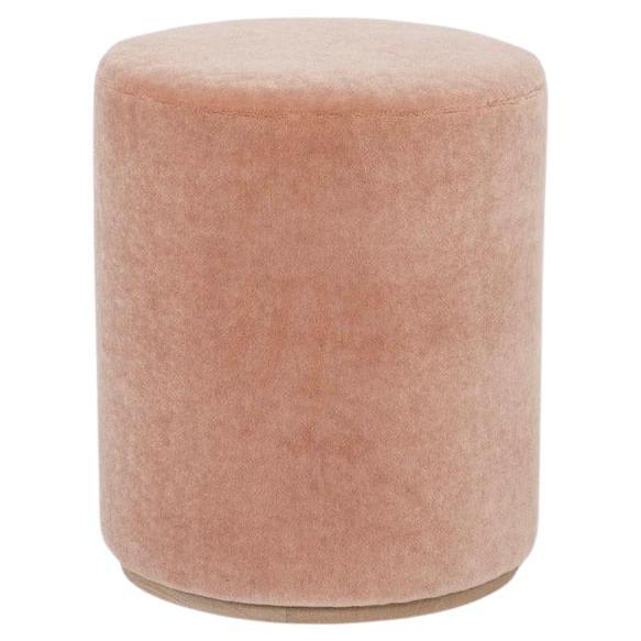 Cubist Pink Blush Mohair Pouf Ottoman For Sale