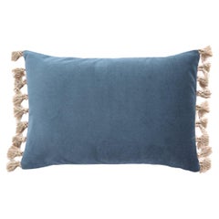 Blush Petrol Blue Velvet Deluxe Handmade Decorative Throw Pillow