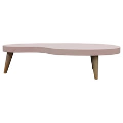 Blush Pink Atomic Biomorphic Coffee Table in the Style of Gilbert Rohde