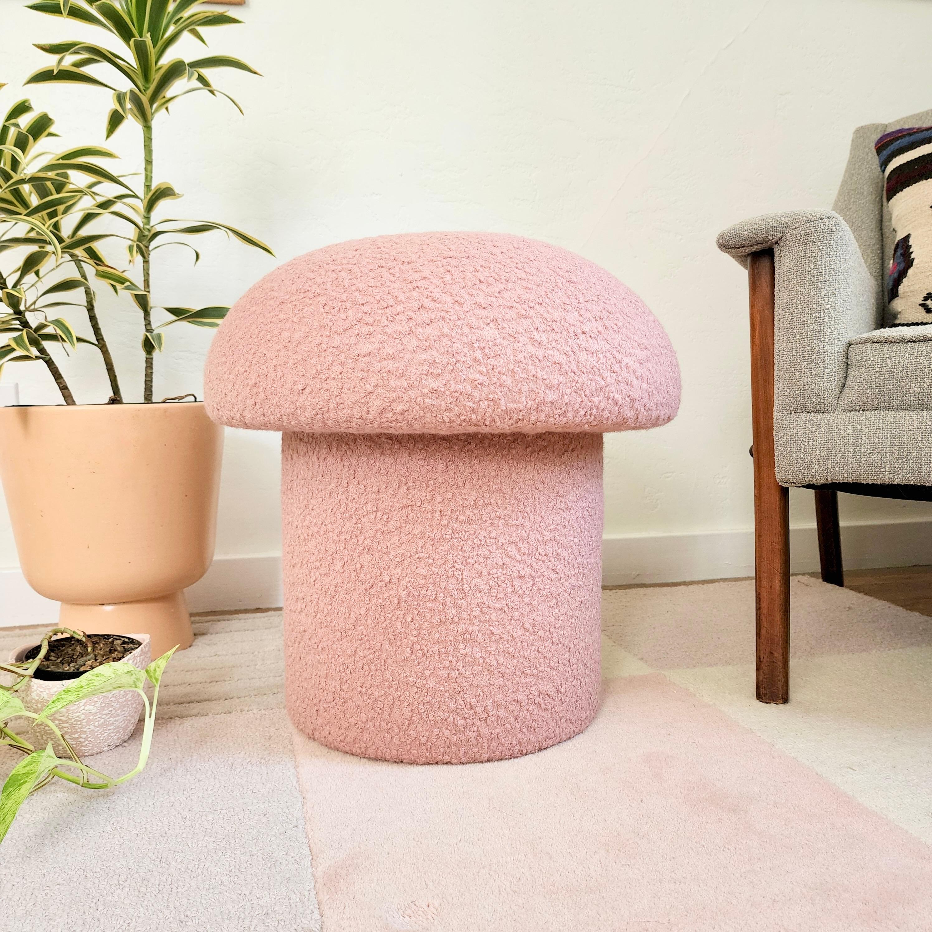 pink mushroom ottoman