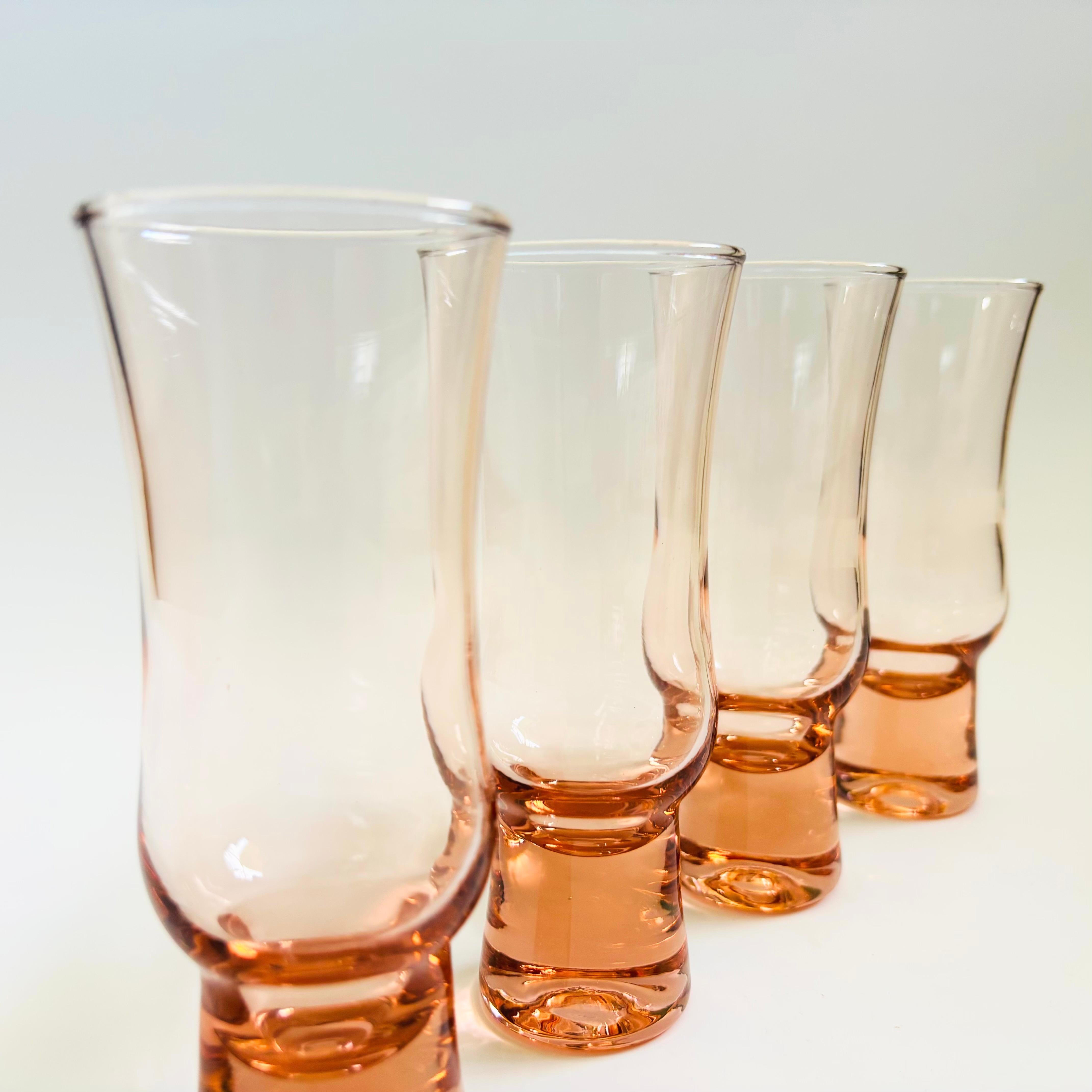 Blush Pink Cocktail Glasses - Set of 4 In Good Condition For Sale In Fairfield, CA